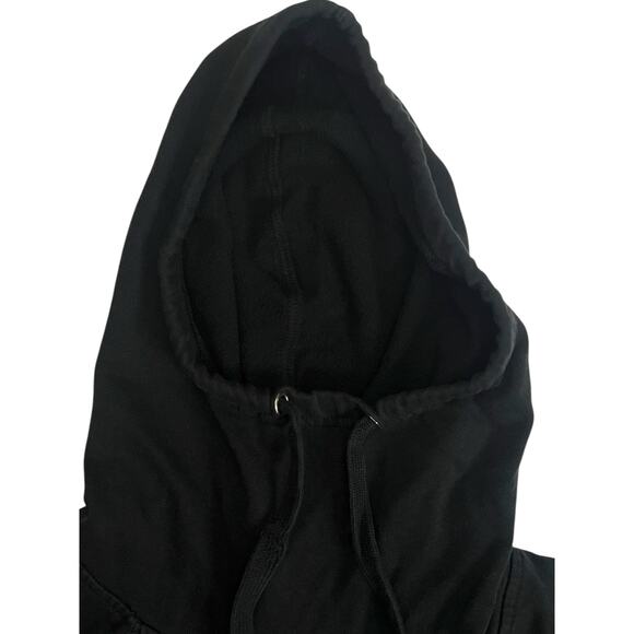 Reebok Black Geometric Hoodie Mens Size Medium Pullover Sweatshirt Athletic Wear - Picture 12 of 15